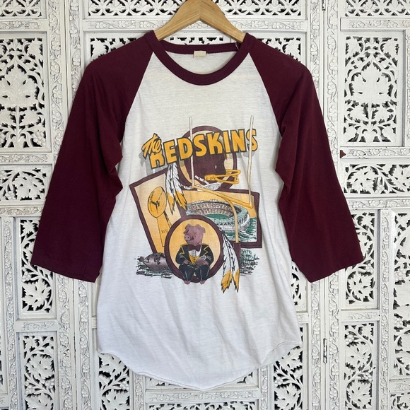 Vintage Washington Commanders Hog Super Bowl XVII Varsity T Shirt Sz Medium - Picture 1 of 7